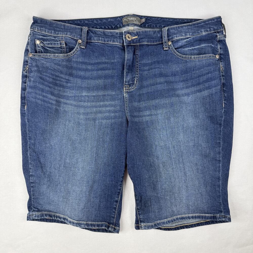 Torrid Bermuda Shorts Womens 22 Blue Denim Jean 5 Pocket Casual Plus Size Summer